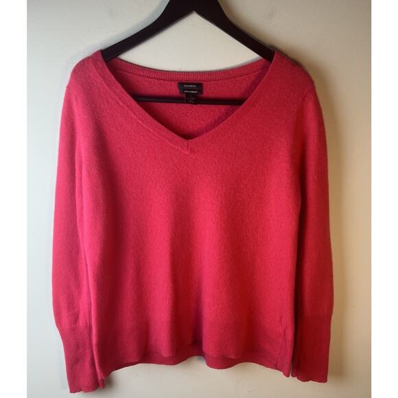 Halogen Sweater Womens XL Pullover 100% Cashmere Pink Long Sleeve V Neck - Picture 1 of 8